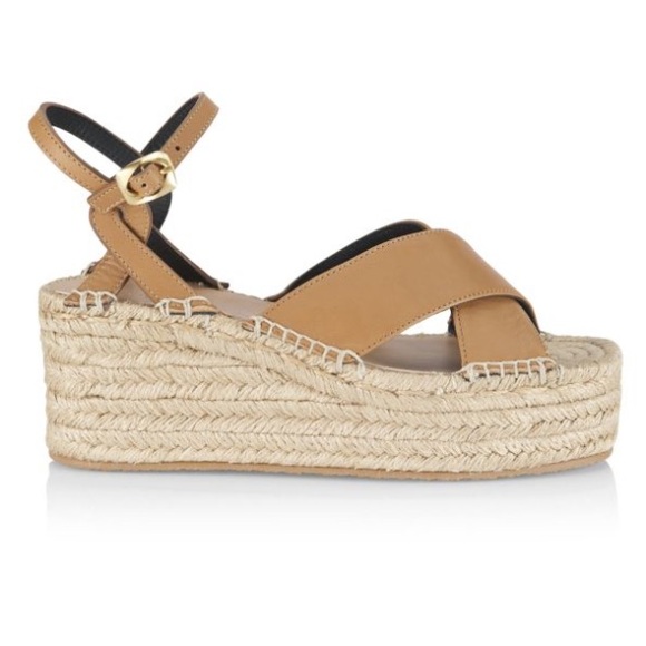 rag and bone HERA ESPADRILLE WEDGE SANDAL IN CIGAR LEATHER size 7 - Picture 2 of 12